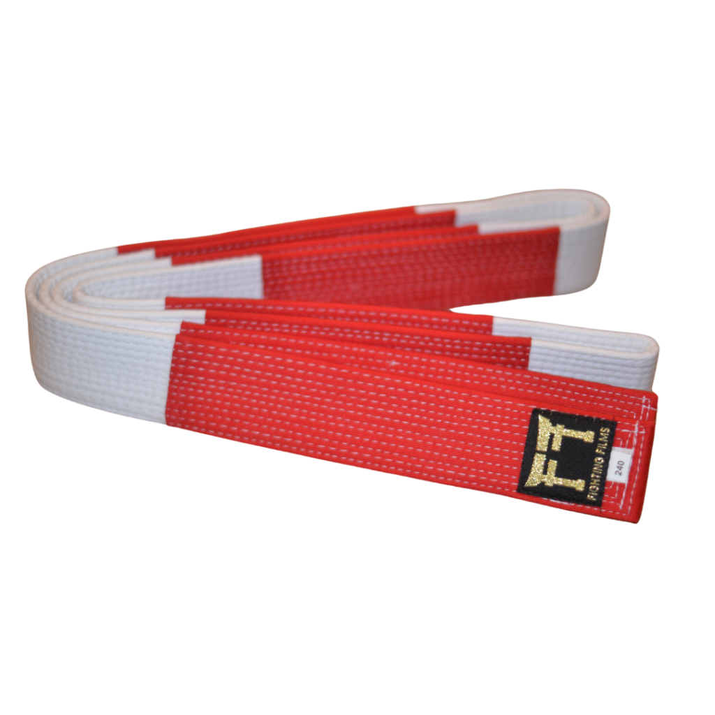 Ceinture de judo rouge et blanche